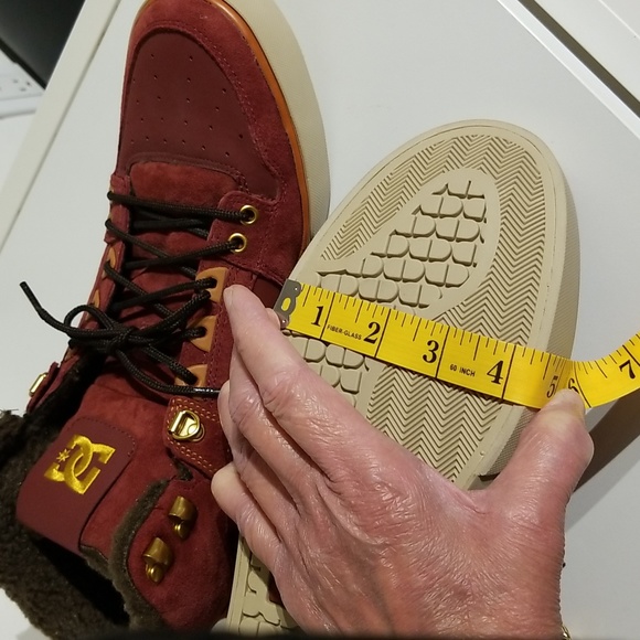 DC Men's Hi-top Skateboard Shoes Winter Sneakers Runners / Sz 13 / Brick Red - Picture 15 of 17